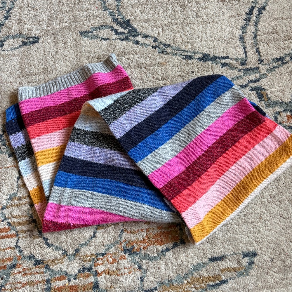 GAP Merino Wool Blend Striped Scarf – Soft, Colorful, Cozy — flaw